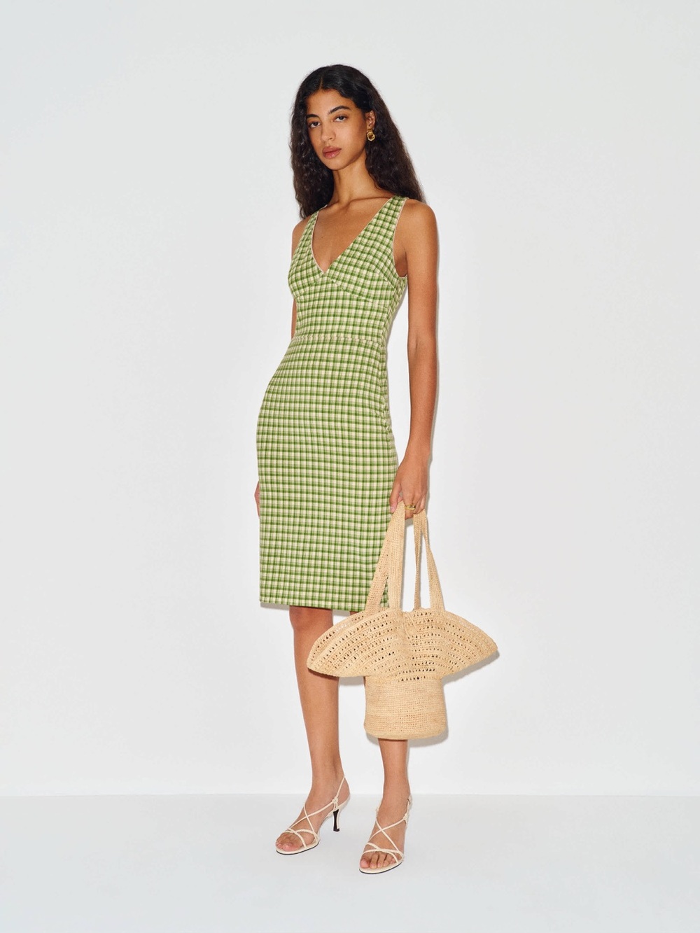 Reformation Joni Knit Dress Green - Size S